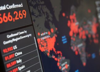 Krajowa mapa zagrożeń a zagraniczne systemy analizy ryzyka co działa najlepiej Rozmyta mapa świata z danymi o zakażeniach koronawirusem w krajach